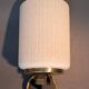 Pair of wall lights in gilded brass, black metal and opaline, 1960
