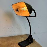 Lampe de Banque Vintage en Émail Vert de BUR, 1930s
