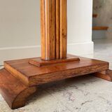 Vintage solid oak saddle plant holder