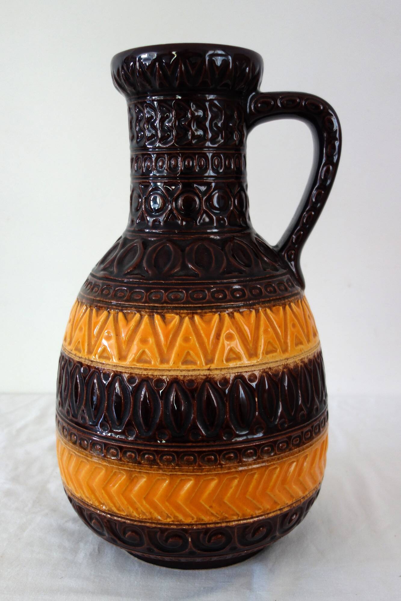 Vintage floor vase Alger decor Bay manufacture, Germany 1960