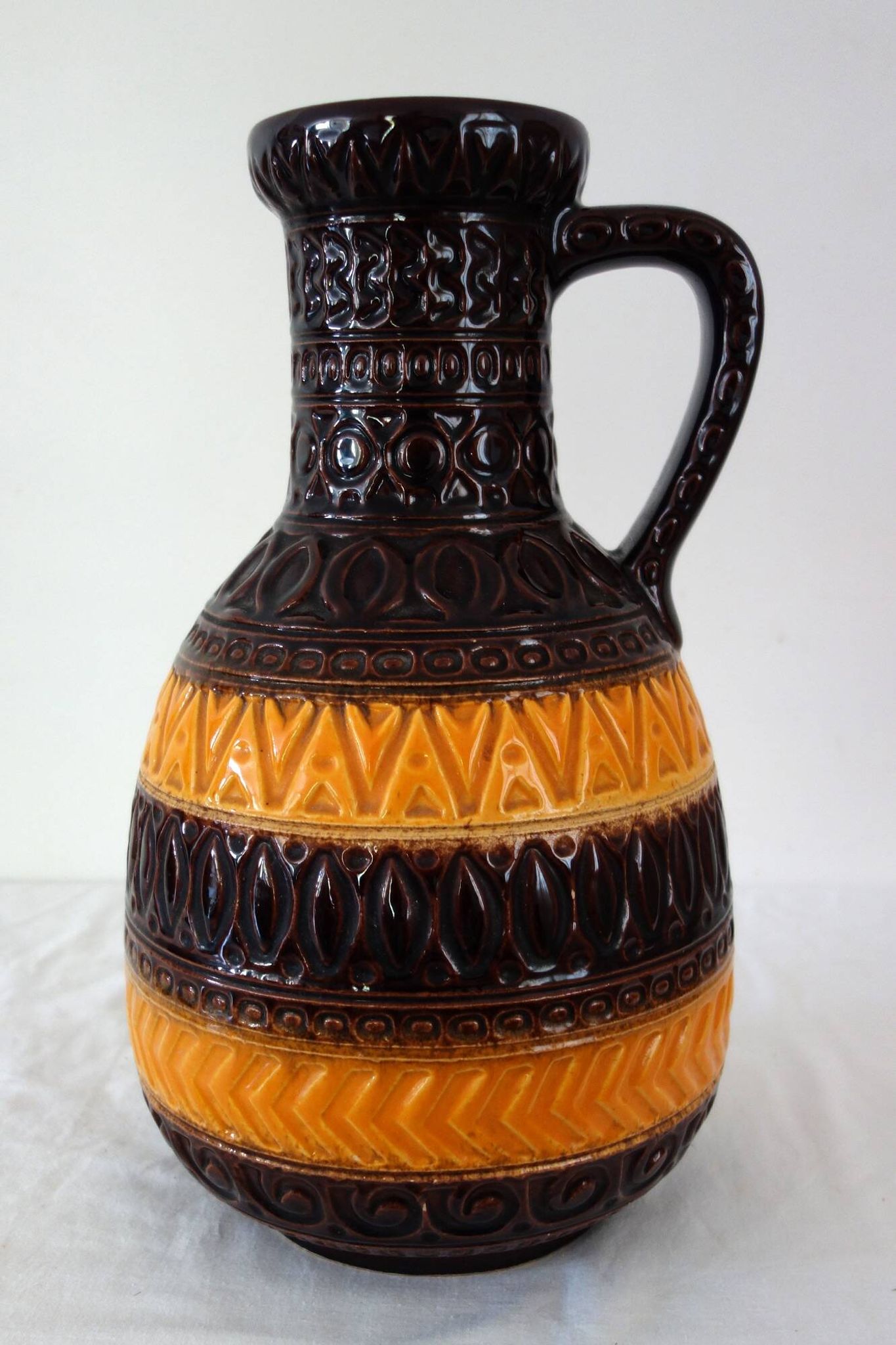 Vintage floor vase Alger decor Bay manufacture, Germany 1960