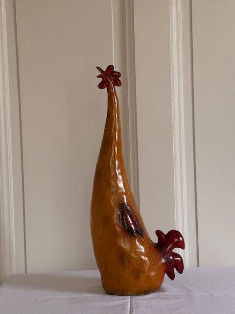 glazed plaster hen