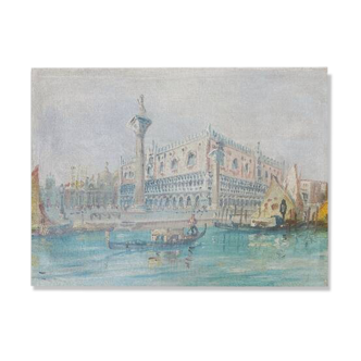 View of Venice, 20th century, unsigned, oil on canvas, 38.5x28.5cm, unframed
