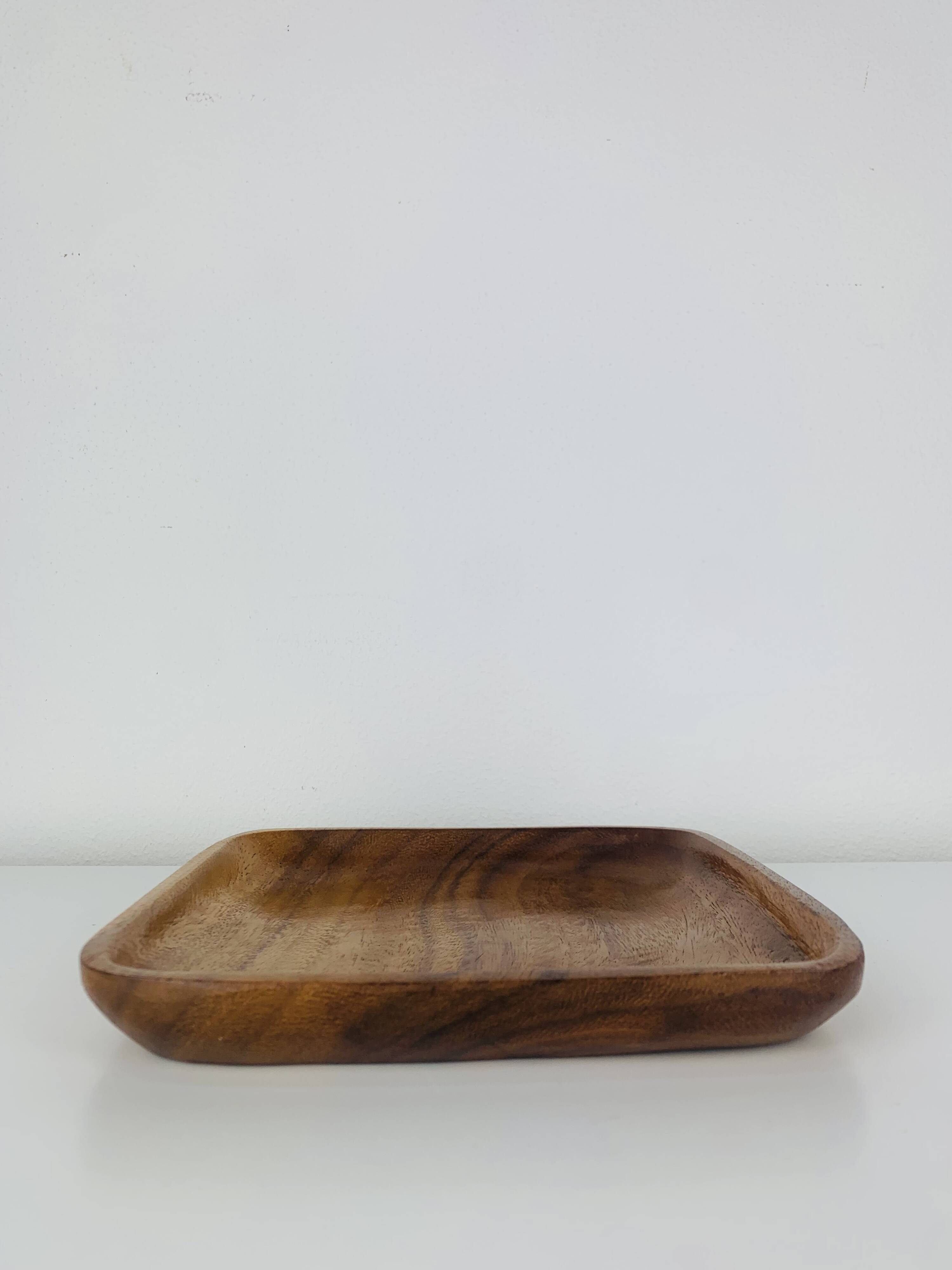 Scandinavian square teak pocket emptier, 1960s