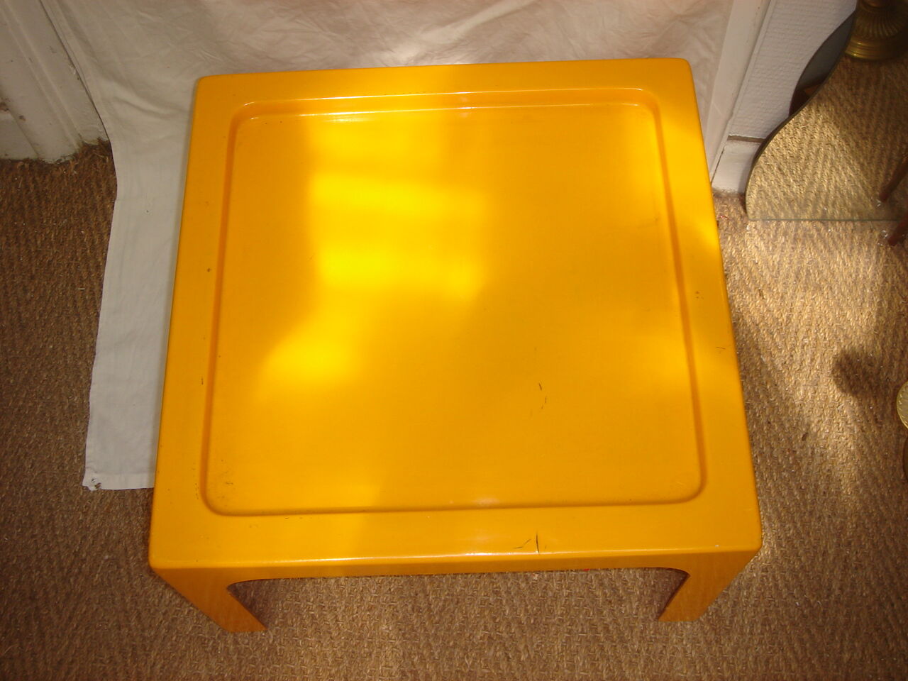 Circa 1970 orange resin coffee table