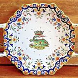 Ancien plat coupe à fruits  Desvres Rouen modèle Blois François 1er