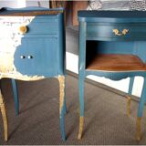 blue deep and gold nightstand
