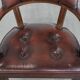 Brown cowhide leather Chesterfield desk/dining/side chair in English style