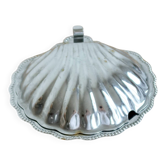 Vintage silver-plated shell butter dish
