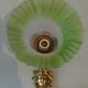 Applique murale lampe tulipe verre pressé moulé 1900 Art Nouveau dégradé vert