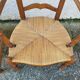 Pair of provencal straw armchairs in walnut