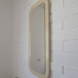 Miroir vintage blanc de style scandinave Meblo, milieu du siècle moderne, années 1970