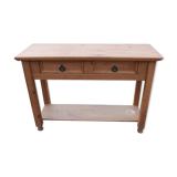 Console 2 drawers in aged tinted pine