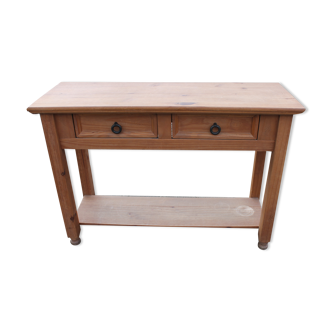 Console 2 drawers in aged tinted pine