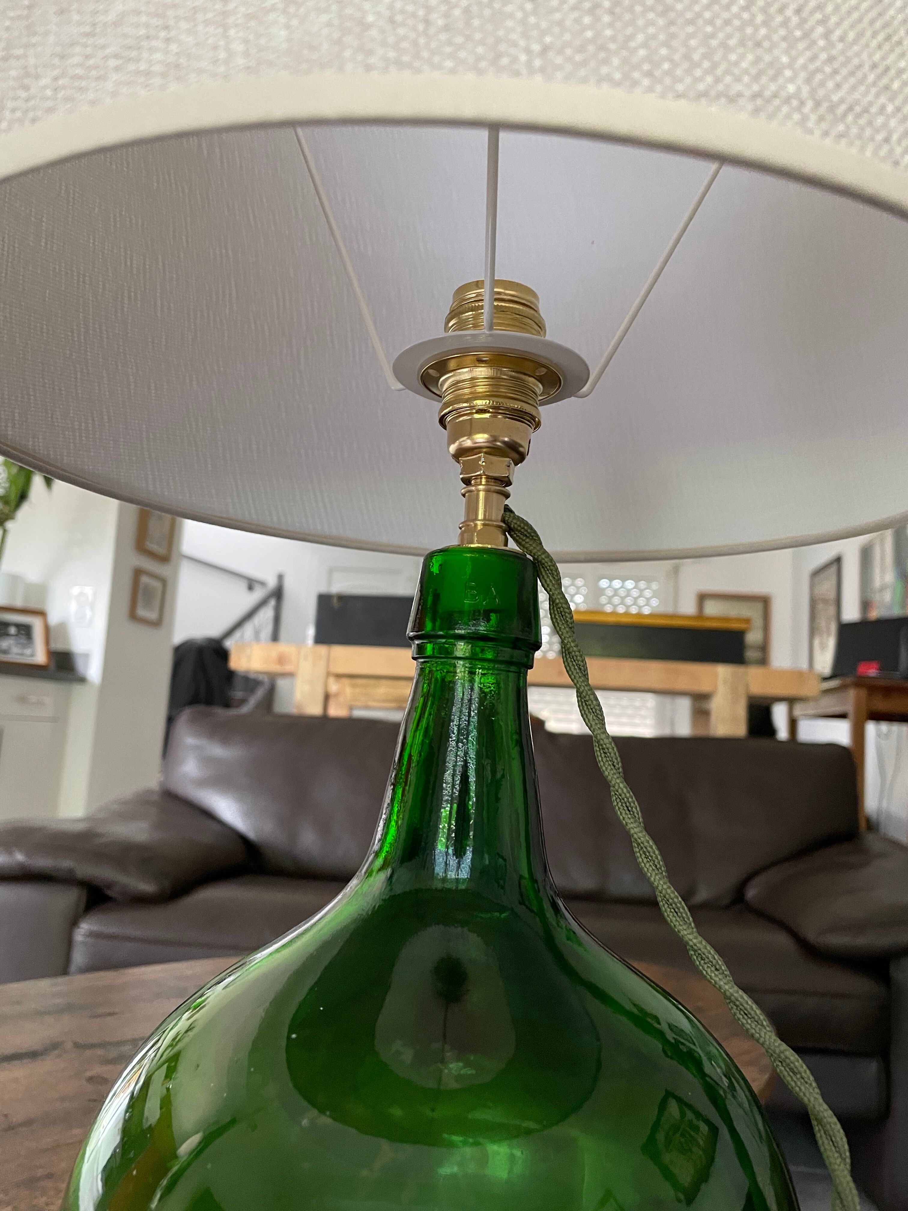 Lady Jeanne green table lamp electrified to nine