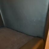 De sede black and grey sofa in leather and fabric