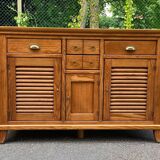 Scandinavian solid wood sideboard with 3 doors and 6 drawers, 160 cm
