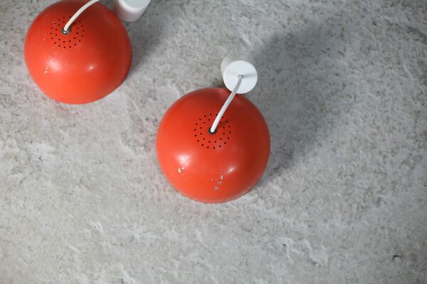 Ensemble de 4 suspensions ''ressort'', France, circa 1970