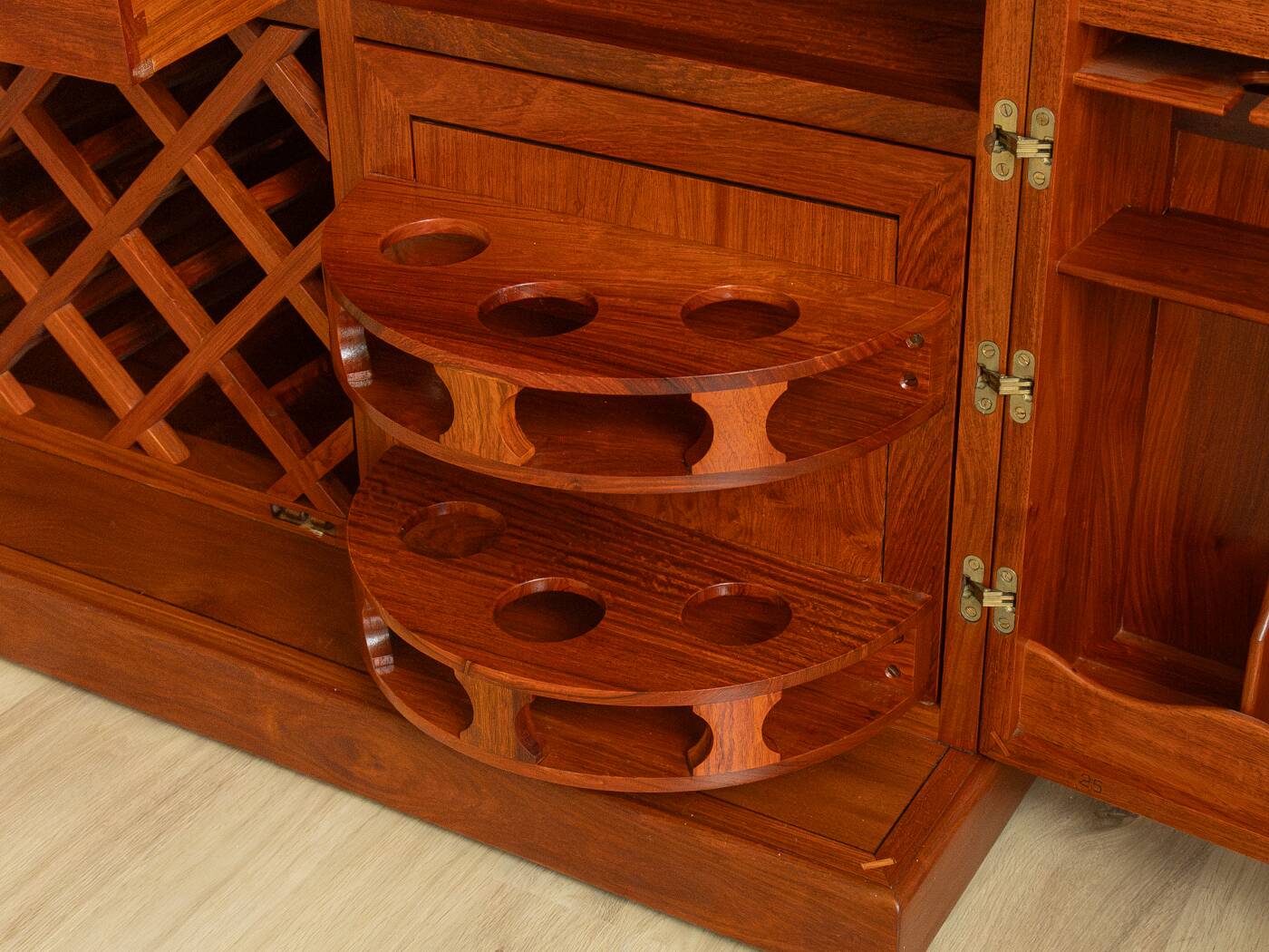 Captain's bar in Scandinavian design, 1960s, teak