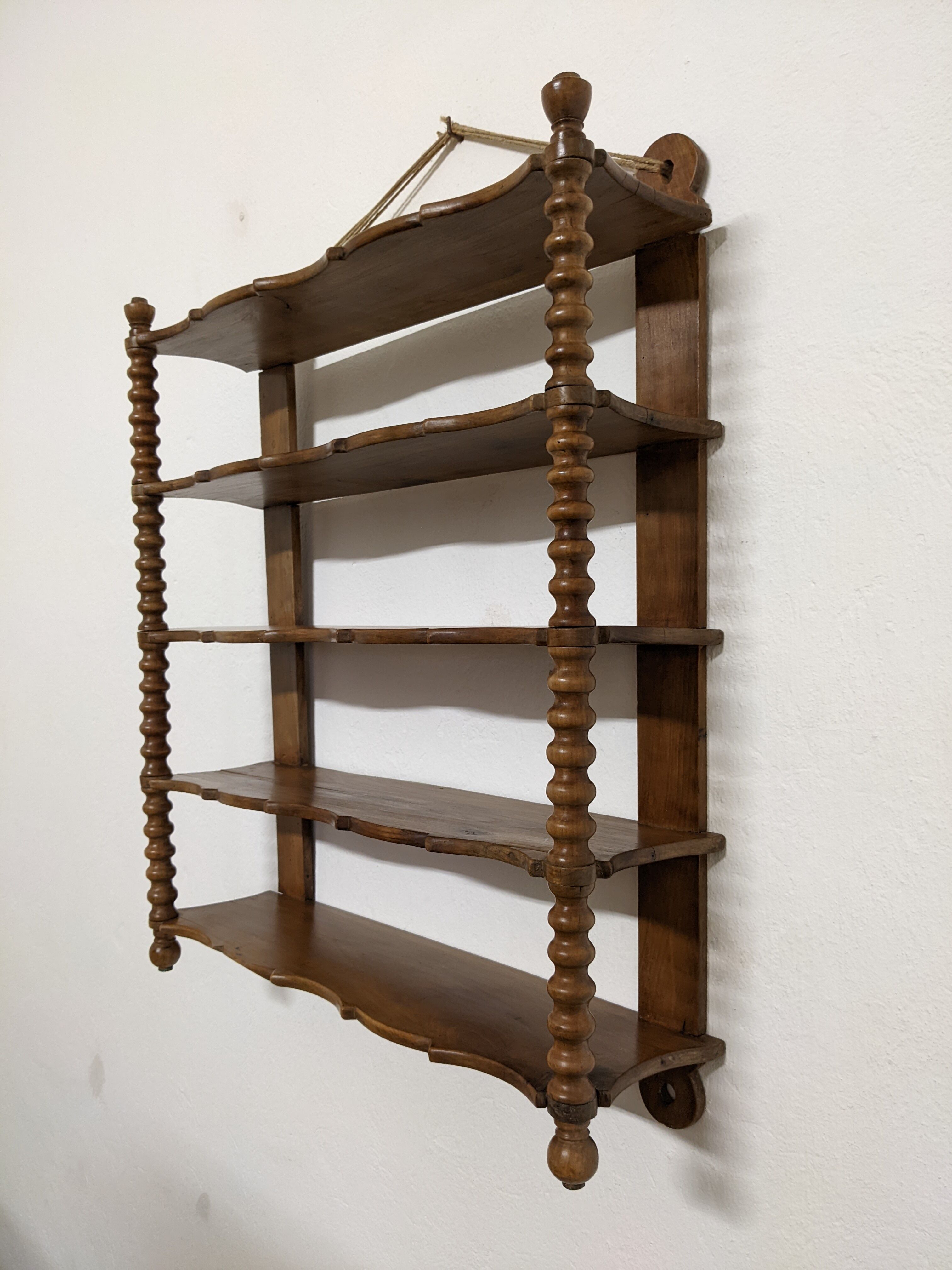 Wooden wall shelf turned late nineteenth century