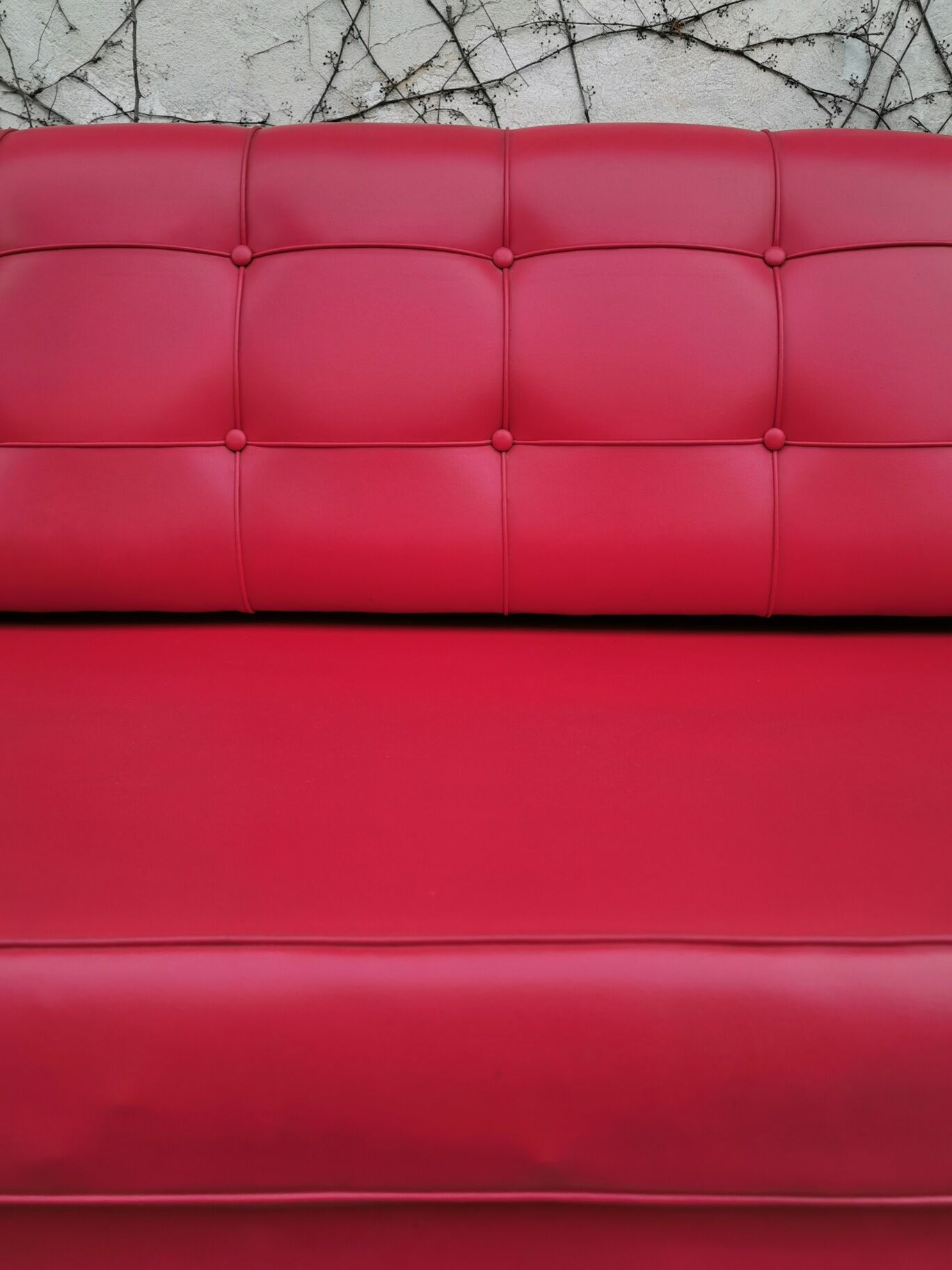 Red leatherette sofa, 1970s