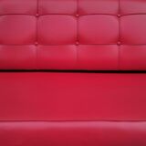 Red leatherette sofa, 1970s