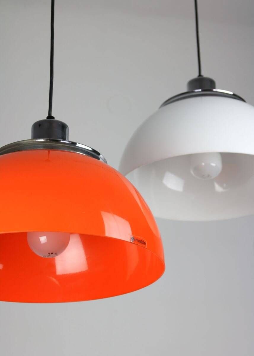 Vintage 2240 Faro pendant lamp by Luigi Massoni for Guzzini & Meblo, 1960s, set of 2
