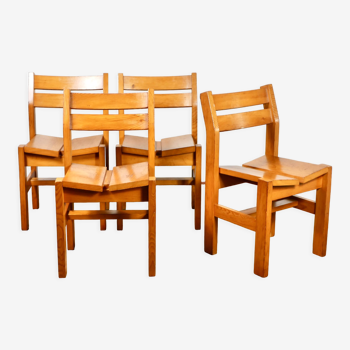 Série de 4 chaises en pin maison regain