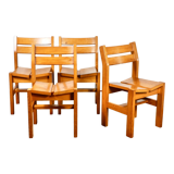 Series of 4 maison regain pine chairs