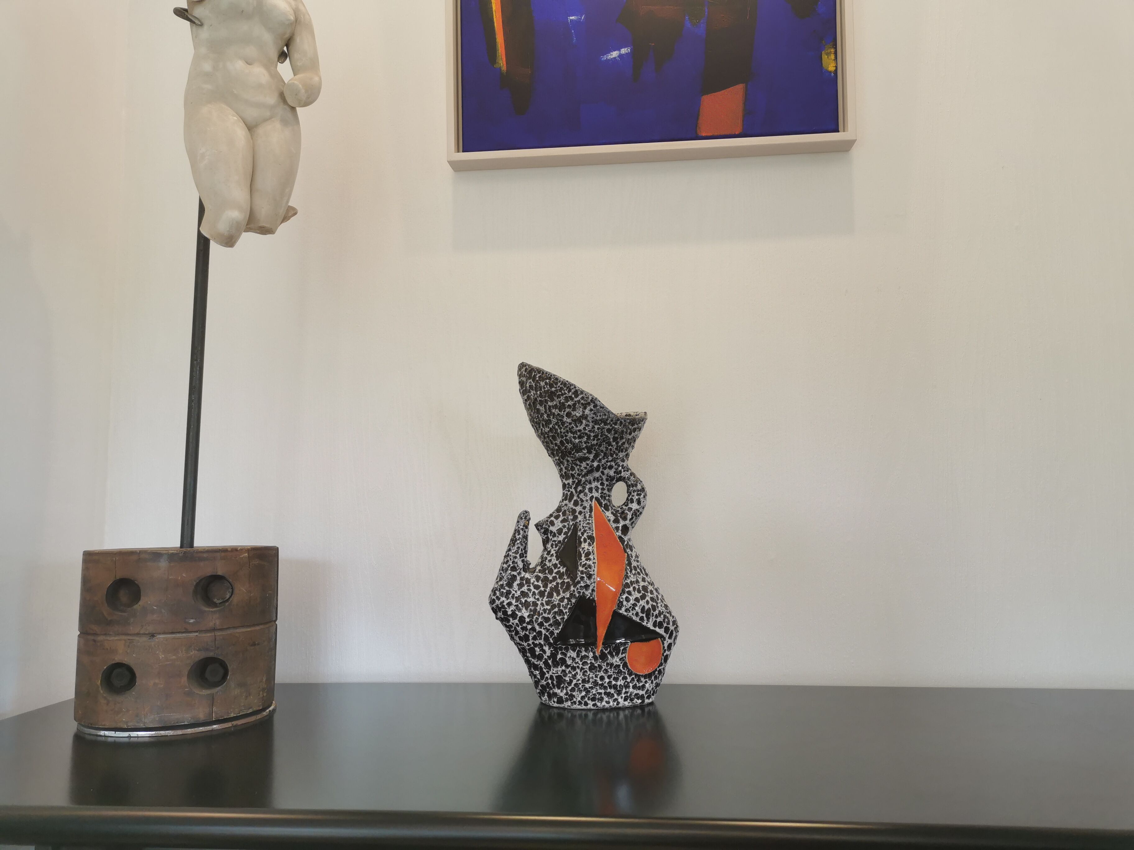 Geometric vase signed Le Vaucour for Vallauris