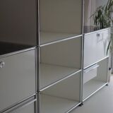 Lot of 3 designer furniture: usm haller white: 1 column with 2 modules.