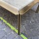 Brass and travertine coffee table