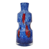 Blue glass art vase from Prachen Glass Works