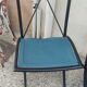 5 Bella folding chairs in steel and petrol blue leather by Maison Cattelan