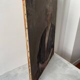 Portrait ancien signé Fernand Blondin daté 1932, huile sur toile vintage d'une femme