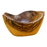 Brutalist vintage olive wood empty pocket