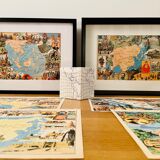 Old illustrated map of the Orient from 1948 - JP Pinchon