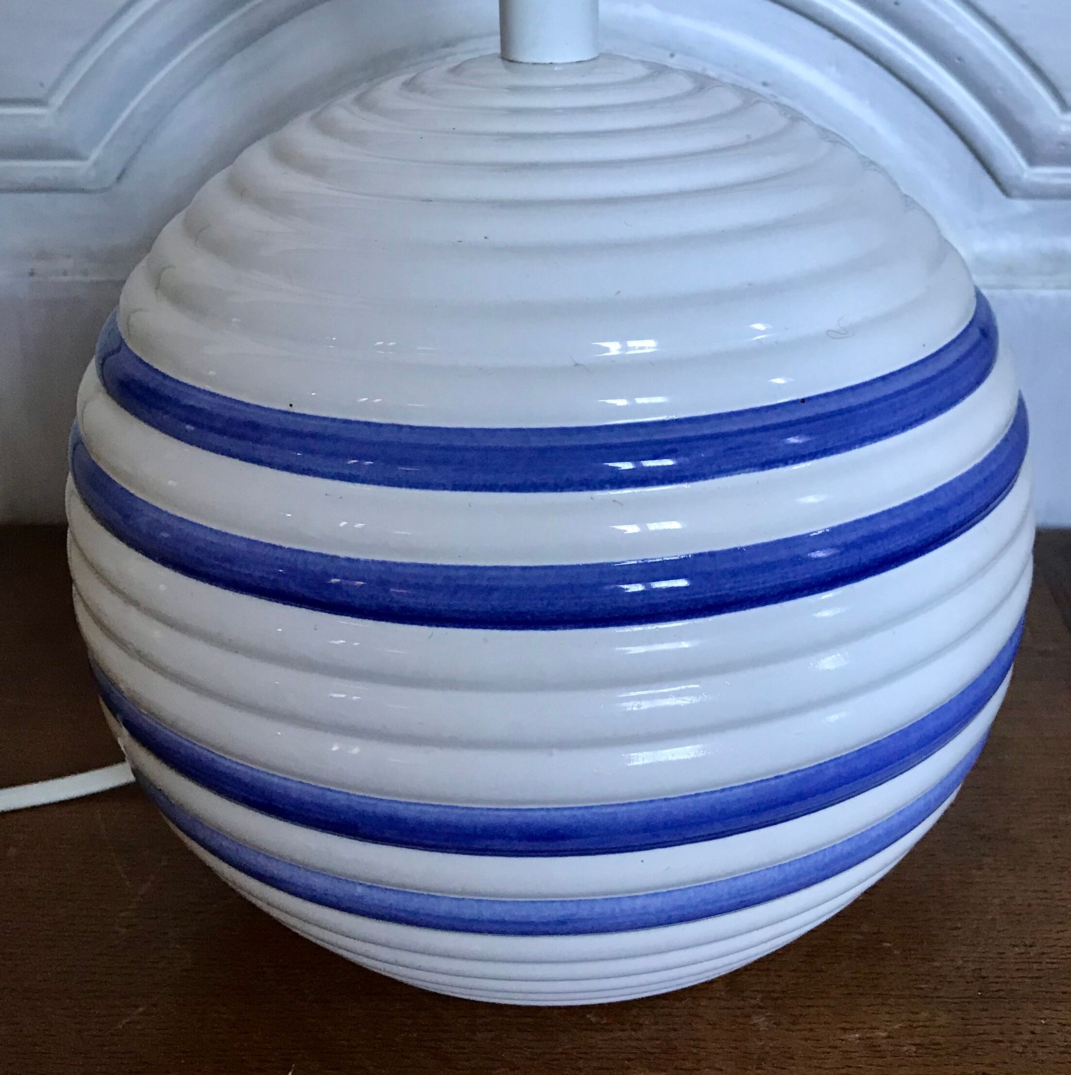 Vintage enamelled ceramic lamp base