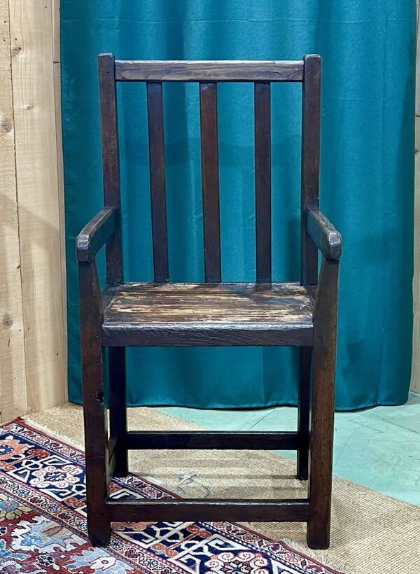Banc de foyer breton XIXème en chêne, sapin et châtaignier