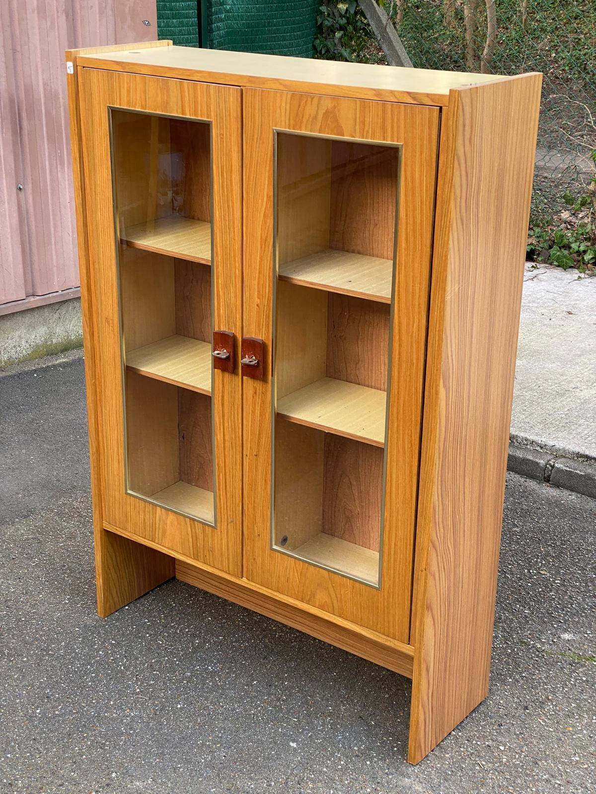 Scandinavian display cabinet, 2 sections, in oak, 1970.