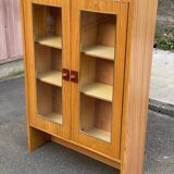 Scandinavian display cabinet, 2 sections, in oak, 1970.