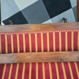 Fauteuil voltaire carmin et or