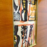 Cabinet and furniture in ash and painted glass, Italy, 1950