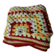 plaid - granny crochet blanket vintage colors 138 x 110 cm