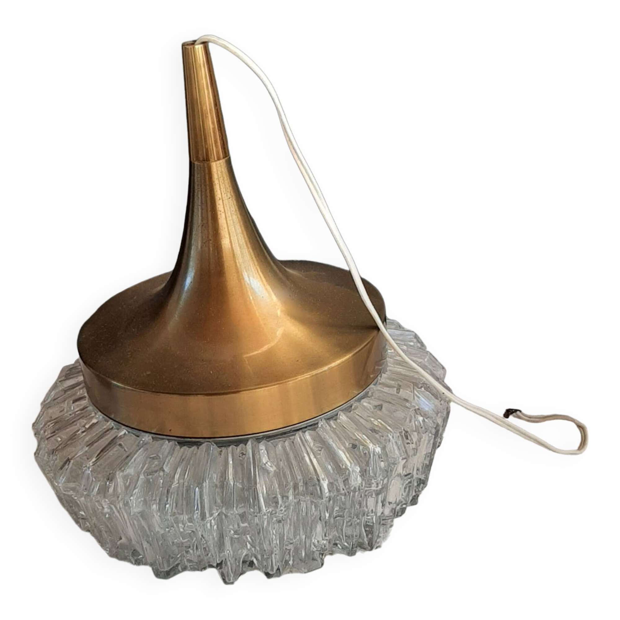 Brass and glass ceiling light