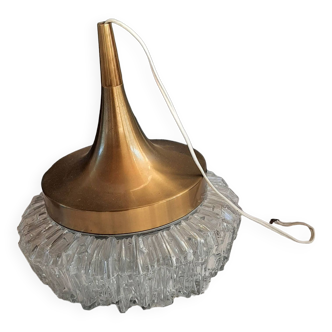 Brass and glass ceiling light