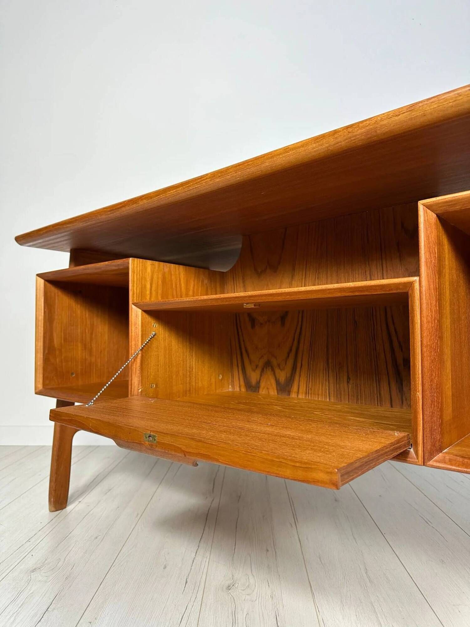 1960s Vintage Danish Teak Writing Desk by Gunni Omann for Omann Jun No 75
