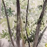 Aquarelle de paysage vintage