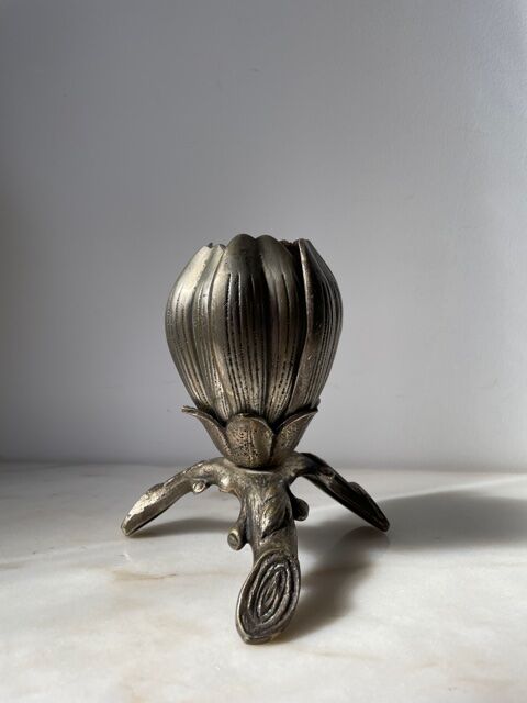 Ashtray flower 1970 silver bronze