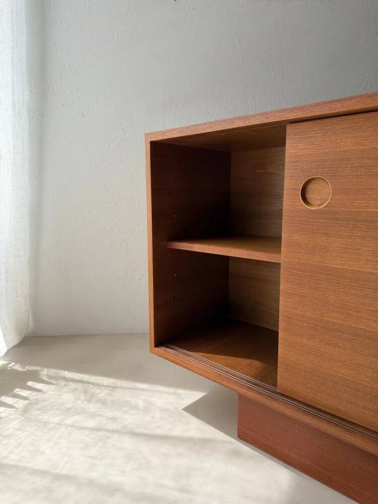 Danish mid-century teak sideboard with sliding doors